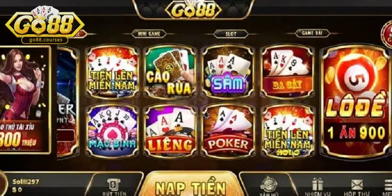 Đánh bài Go88 sở hữu kho game đồ sộ