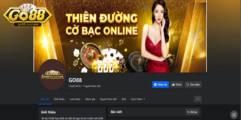 Giao diện cực kỳ thu hút từ Facebook Go88